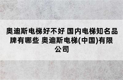 奥迪斯电梯好不好 国内电梯知名品牌有哪些 奥迪斯电梯(中国)有限公司